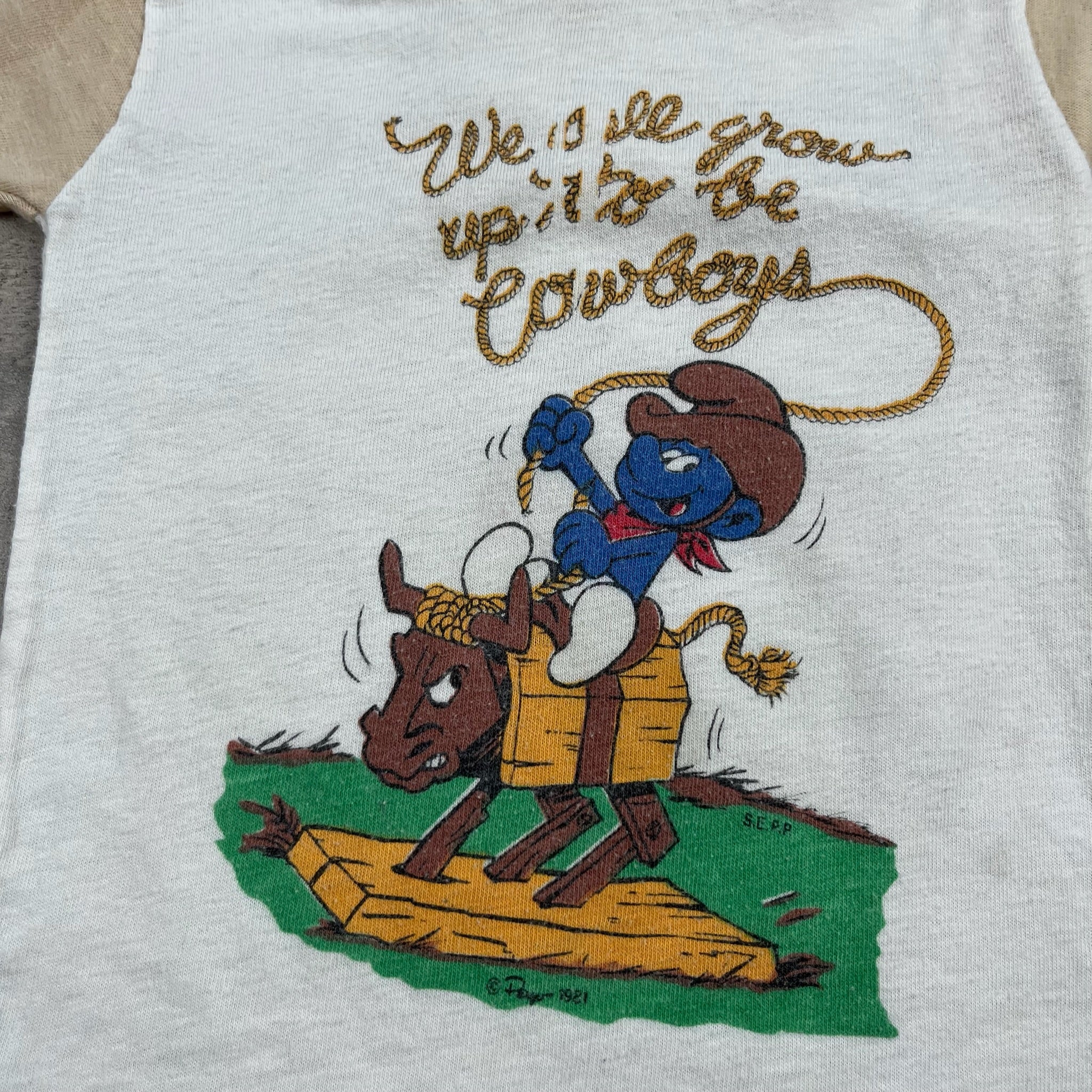 Vintage Smurf Western 18 Months