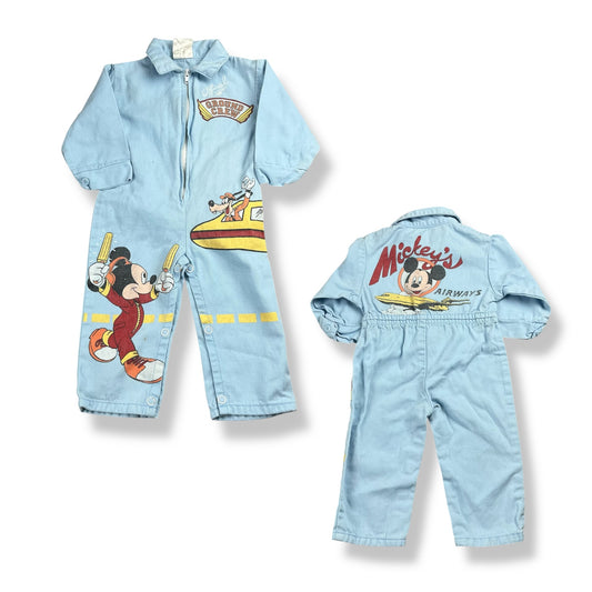 Vintage Mickey Mouse & Goofy Coveralls 6-9 Months