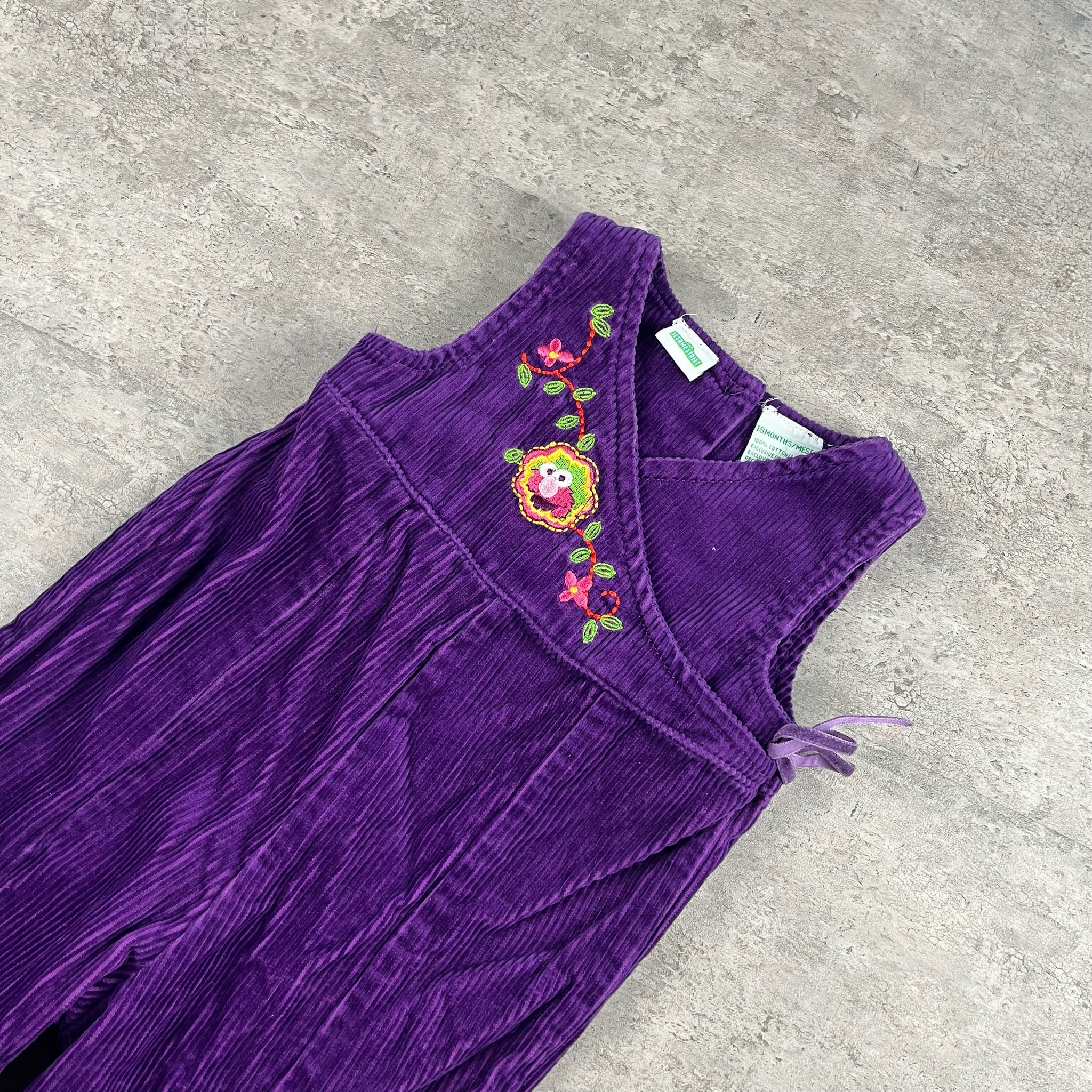Vintage Elmo Sesame Street Corduroy Overalls 18 mo