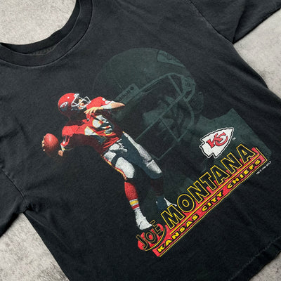 Vintage 93’ Kansas City Chiefs Joe Montana T-Shirt Youth Medium