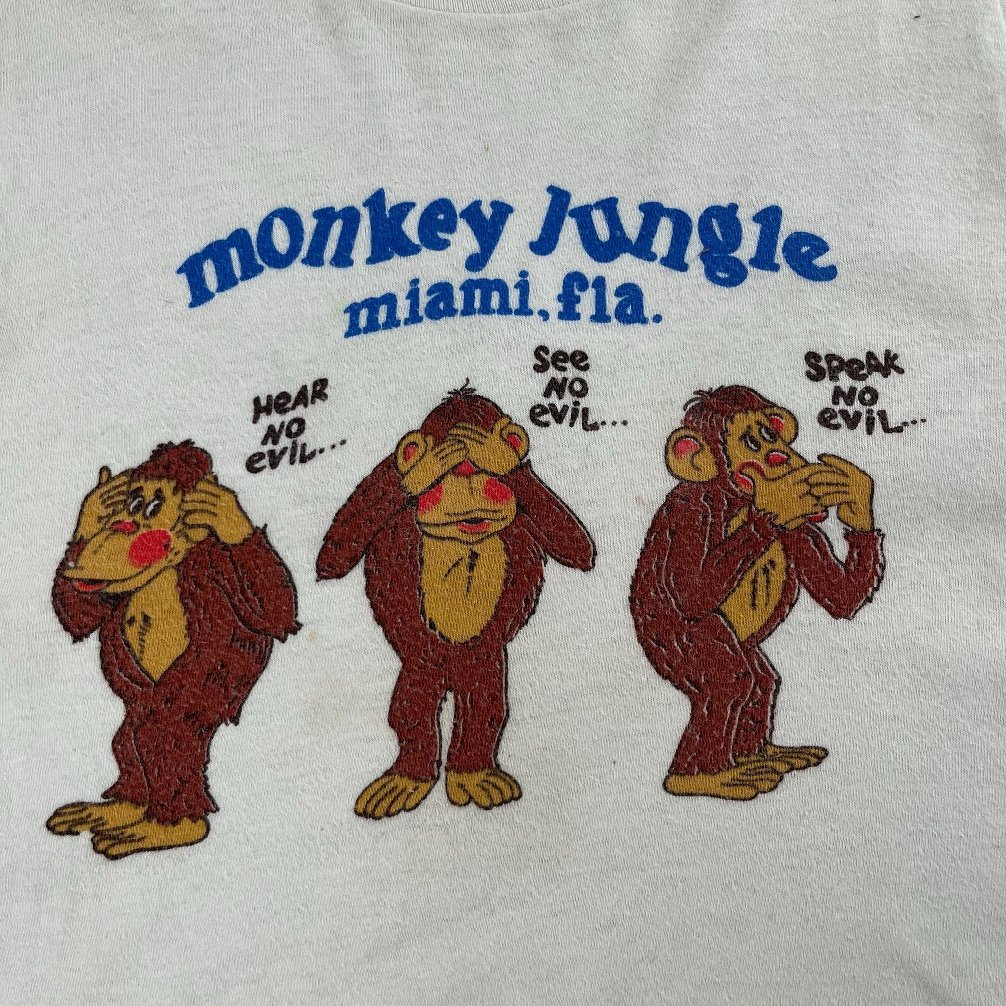 Vintage Monkey Jungle Miami Souvenir Shirt 3T