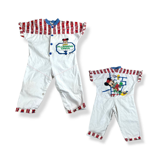 Vintage '84 Mickeys Plumbing Crew Romper 18 months