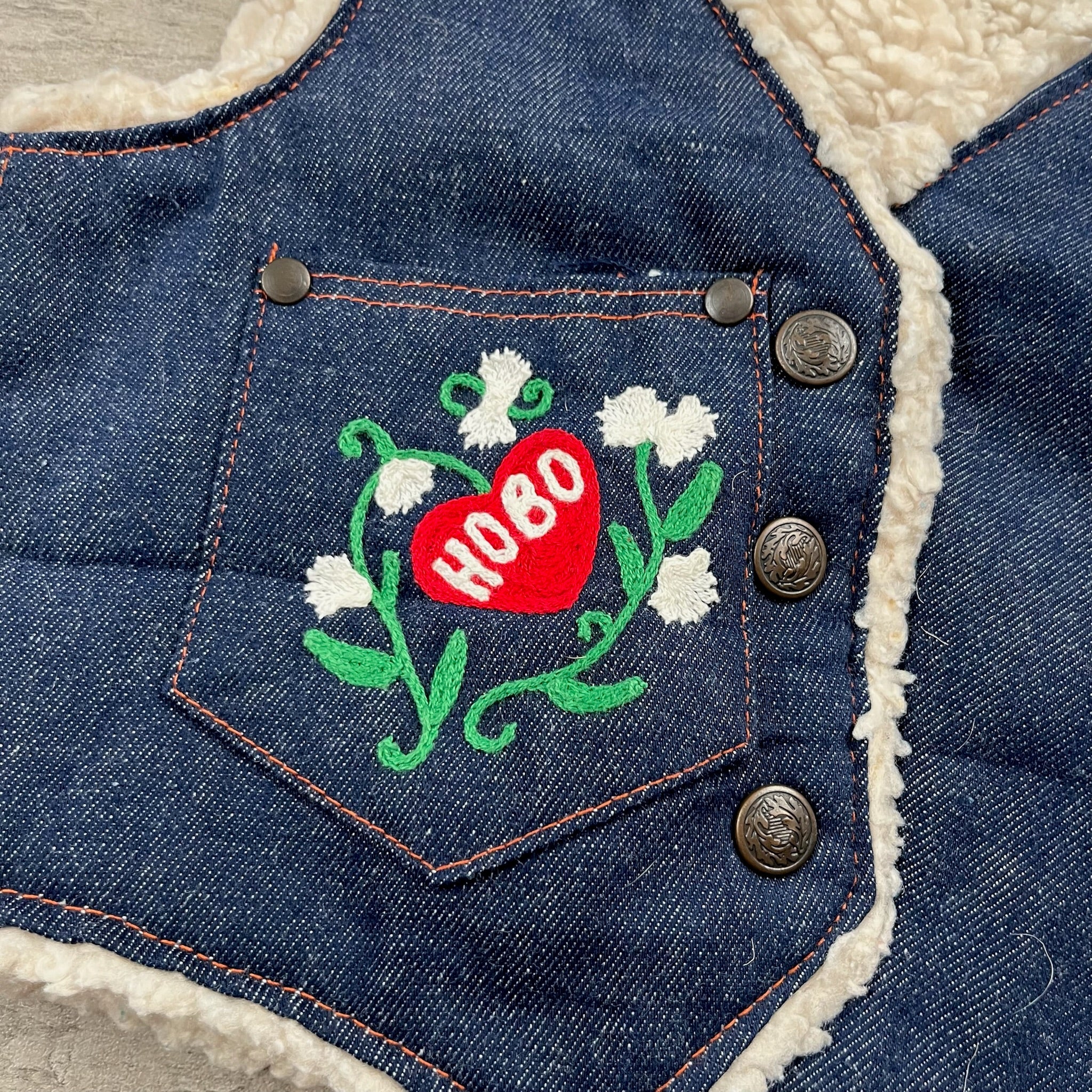 Vintage Health-Tex Denim Sherpa Vest 18-24 Montha