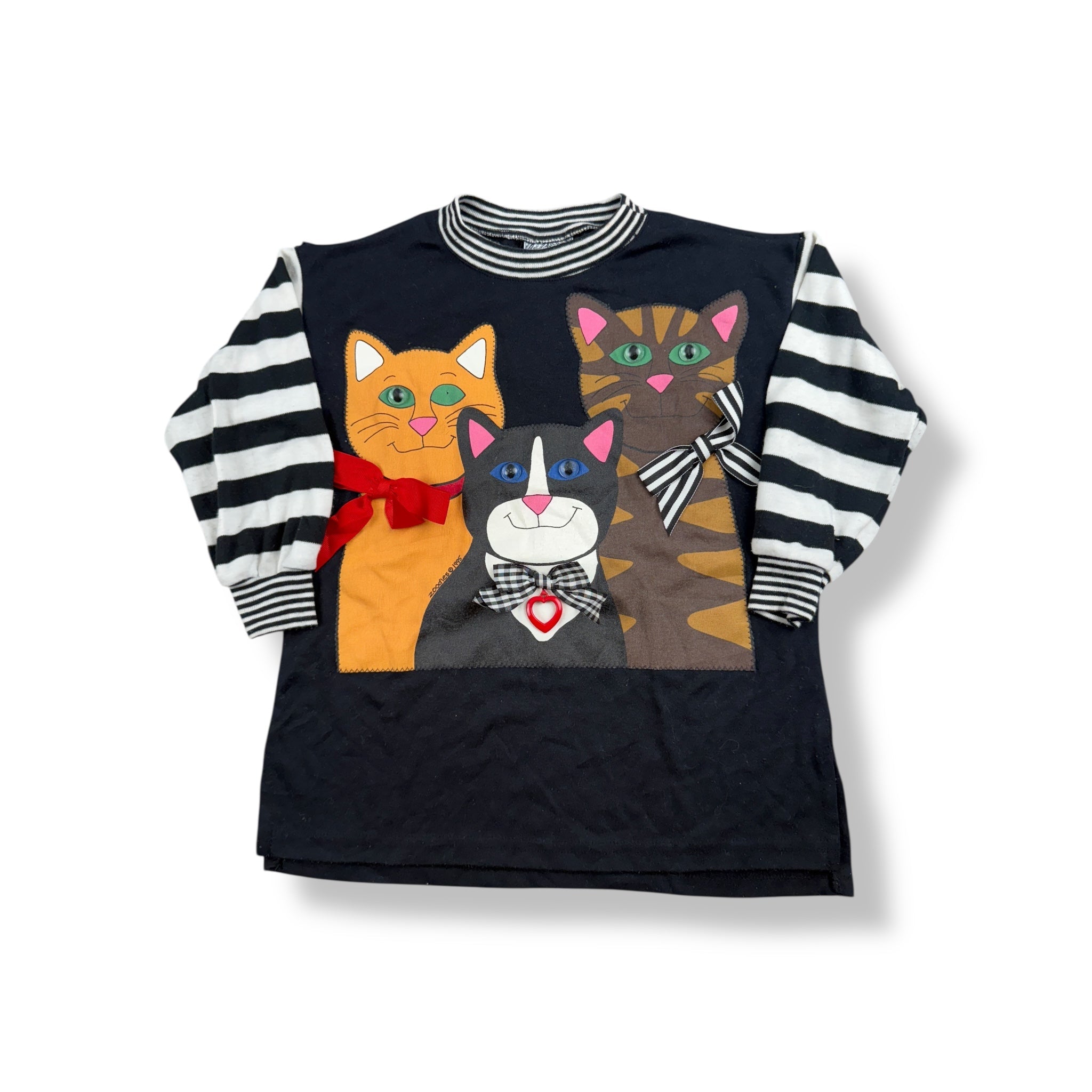 Vintage '95 Zoodles Cat Long Sleeve 5/6T