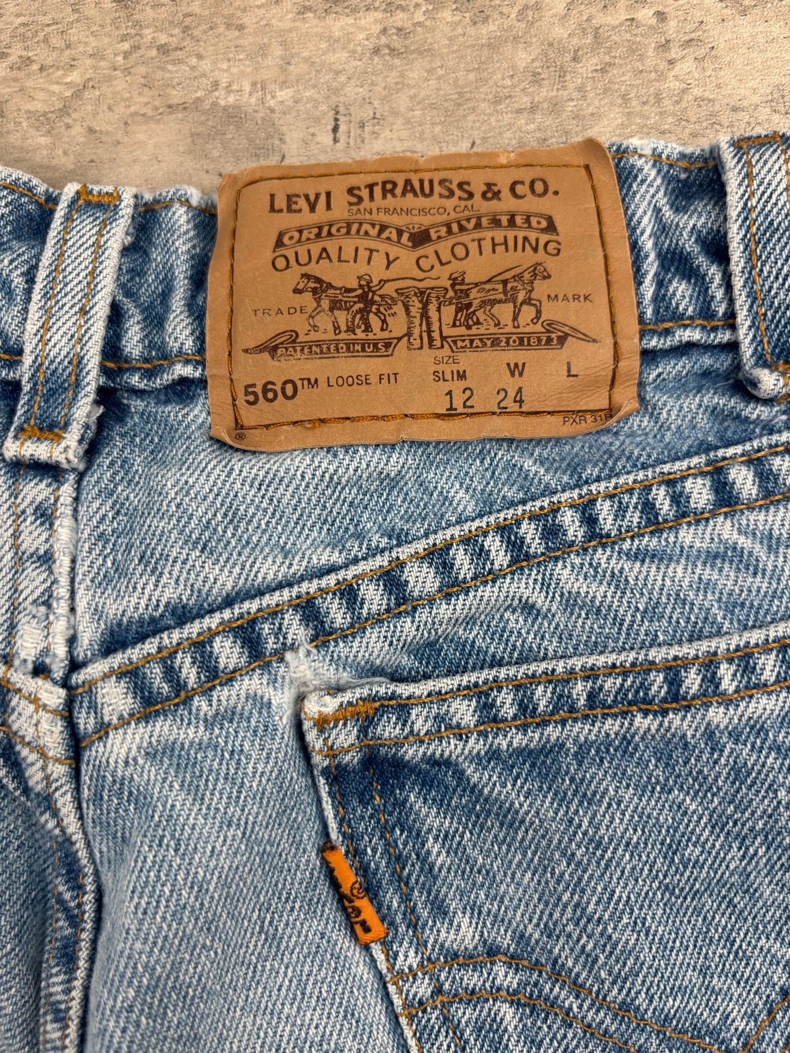 Vintage Orange Tab 560 Denim Shorts 10/12
