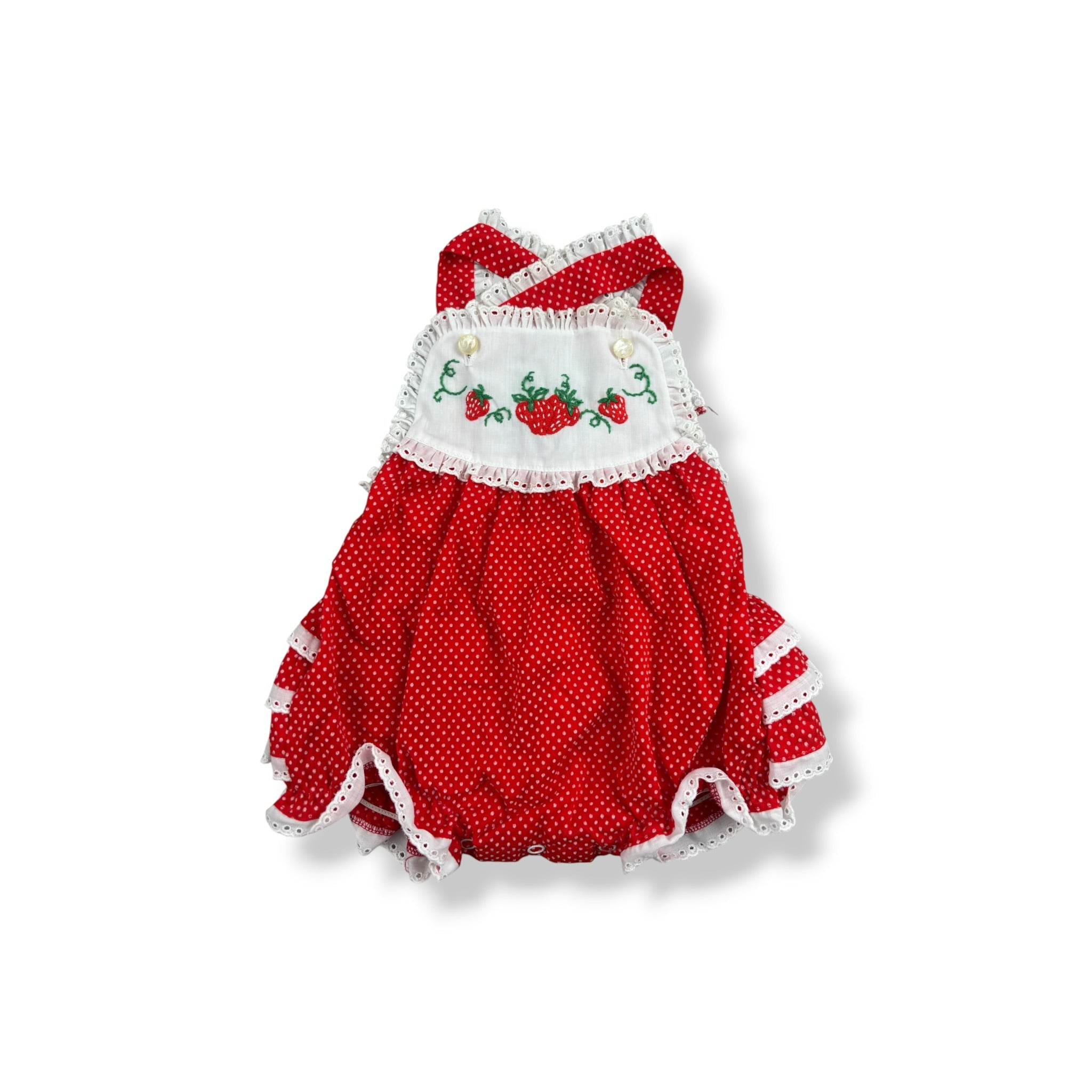Vintage Strawberry Romper 9-12 Months