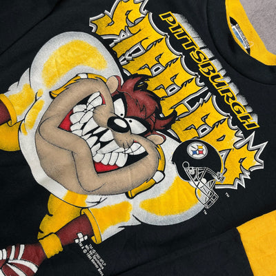 Vintage ‘95 Taz x Pittsburgh Steelers Crewneck Youth Medium