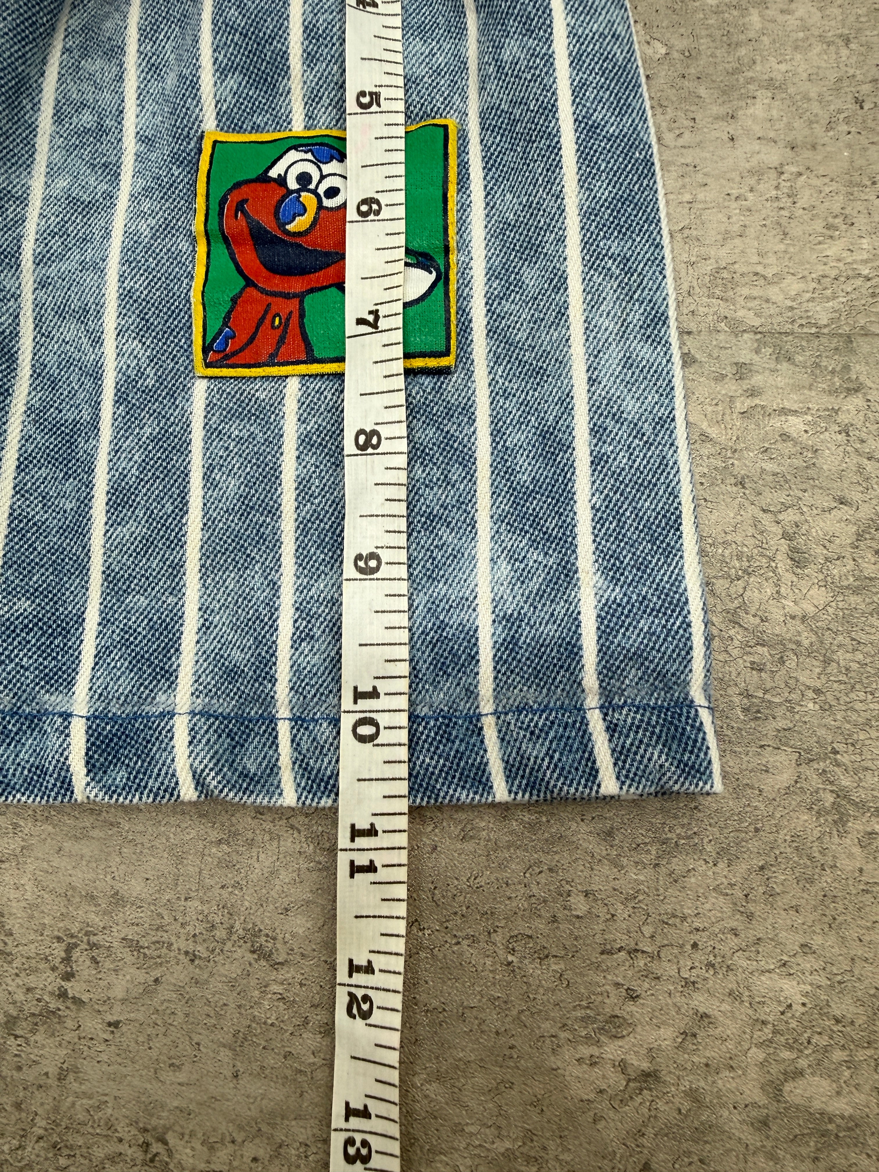 Vintage Elmo Striped Denim Shorts 3T