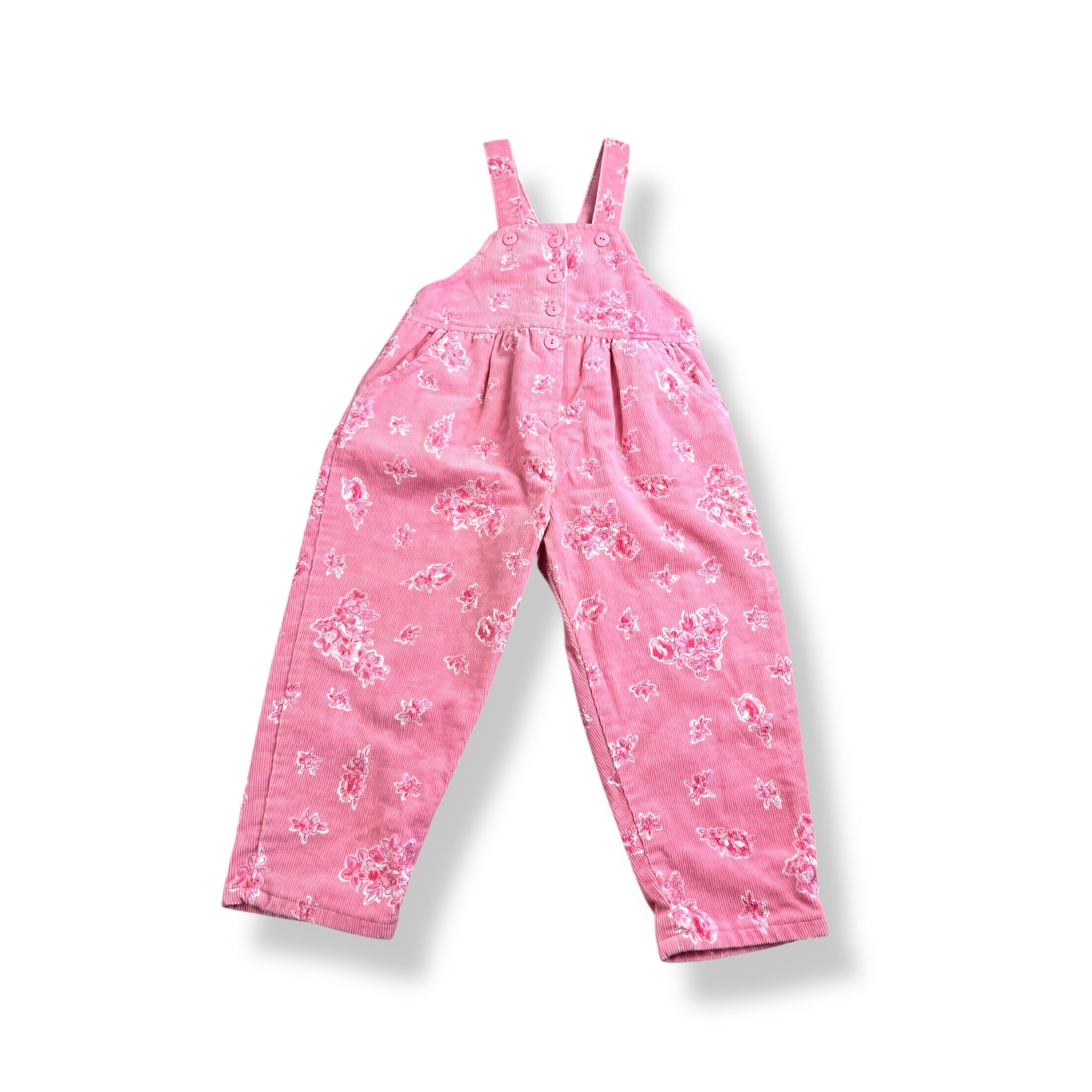 Vintage Floral OshKosh Corduroy Overalls 2/3T