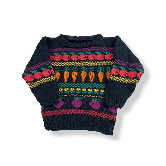 Vintage Vegetable Knit Sweater 3/4T