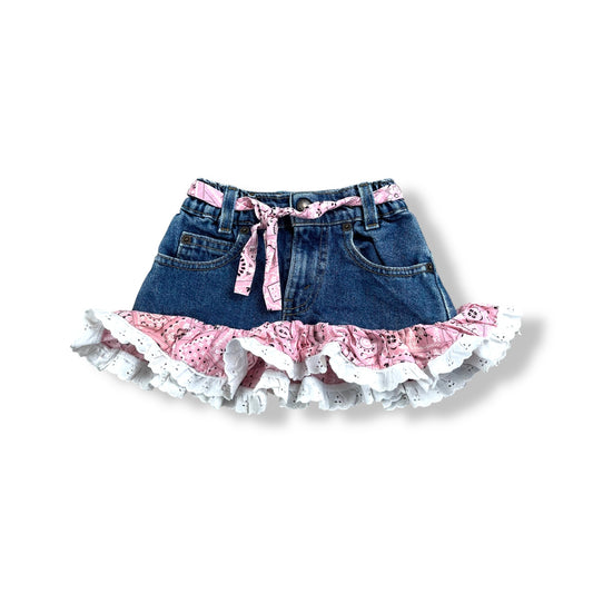 Vintage Orange Tab Upcycled Levi’s Skirt 2T