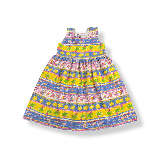 Vintage Tropical Summer Dress 3/4T