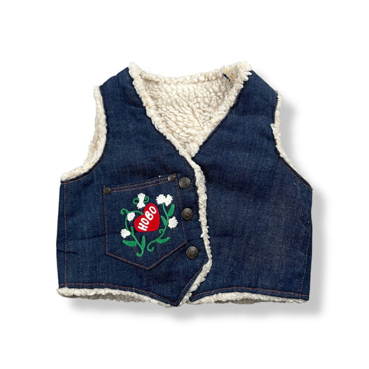 Vintage Health-Tex Denim Sherpa Vest 18-24 Montha