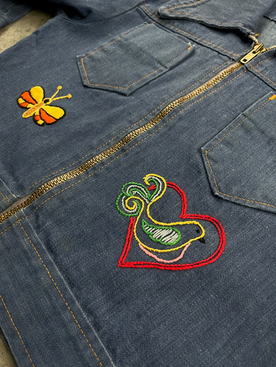 Vintage 70’s Embroidered Denim Jacket 2/3T