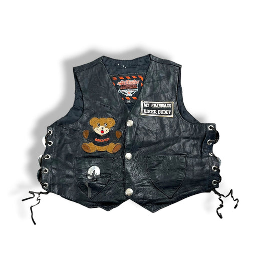 Vintage Teddy Bear Harley Davidson Biker Vest 2T