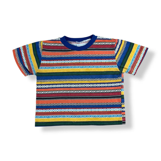 Vintage 90's Striped Pattern T-Shirt 2T