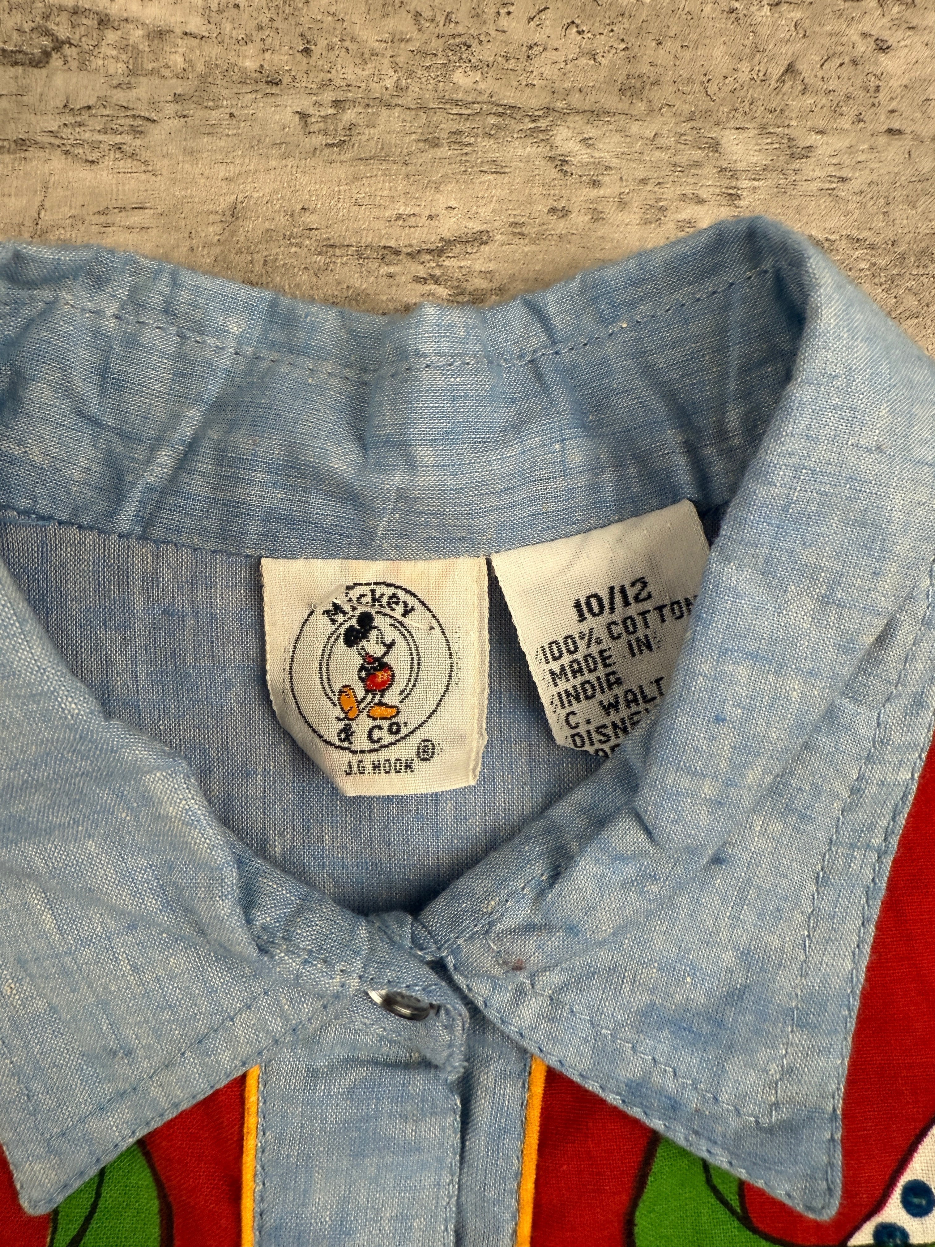 Vintage Cowboy Mickey Button Up Youth Large