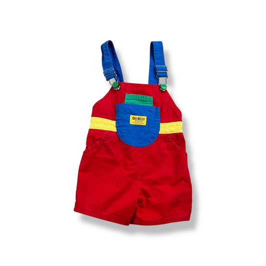 Vintage OshKosh Colorblock Shortalls 18 Months