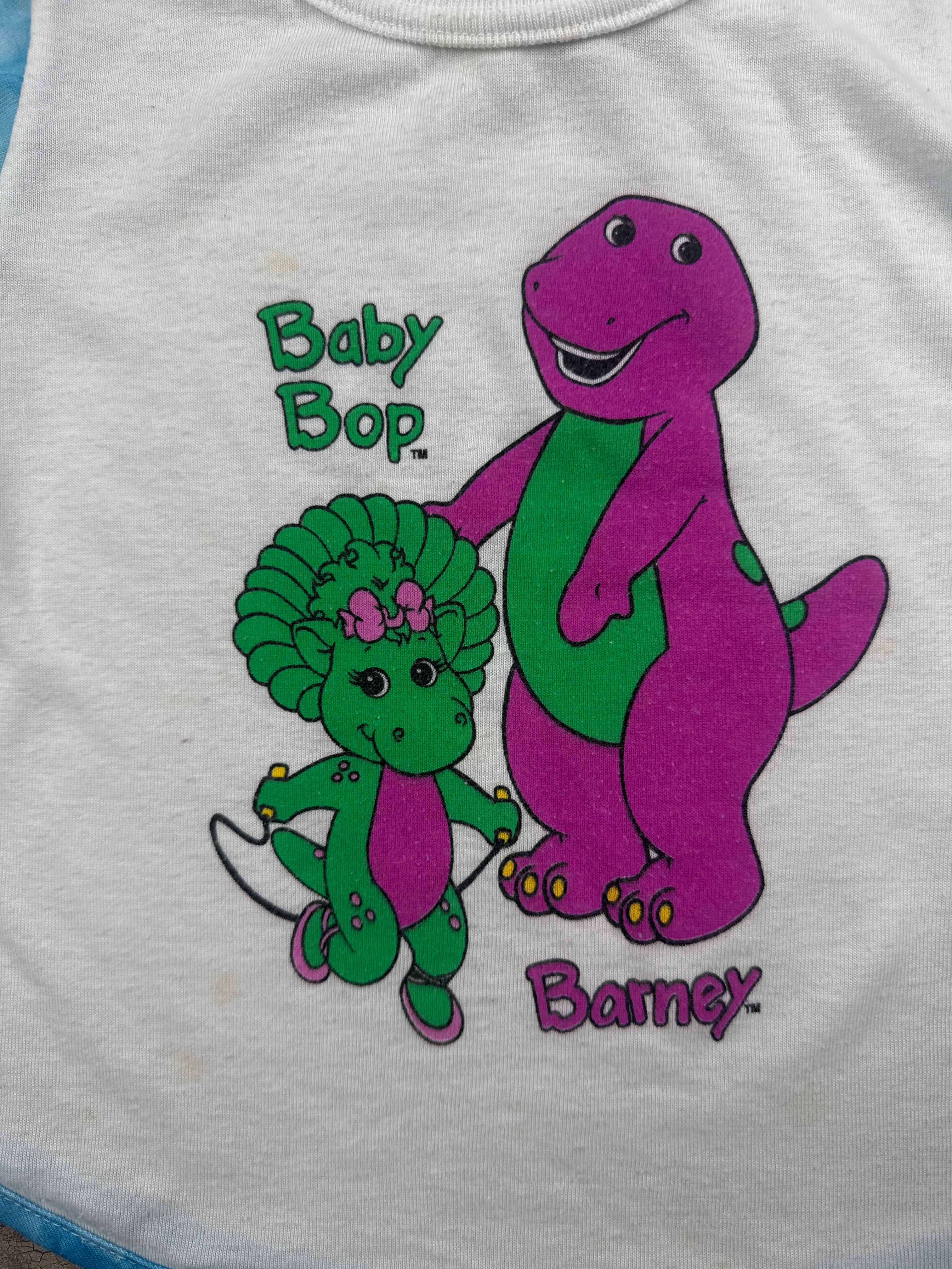 Vintage Barney & Baby Bop PJ Top 3T