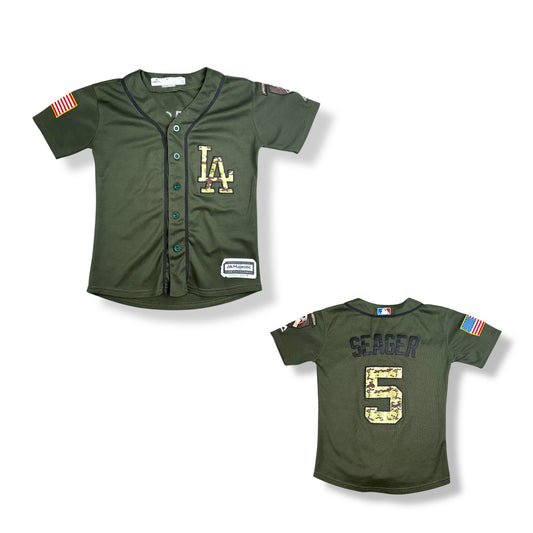 Los Angeles Dodgers Kyle Seager Salute To Service Stitched Jersey Youth Small
