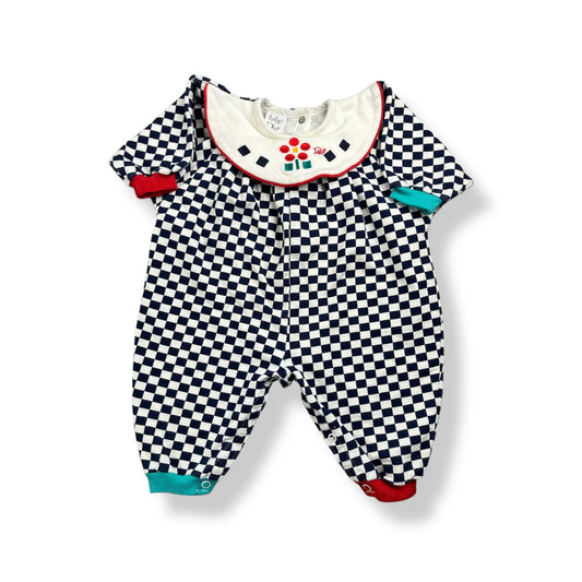 Vintage Baby Dior Checkered Romper 6 Months