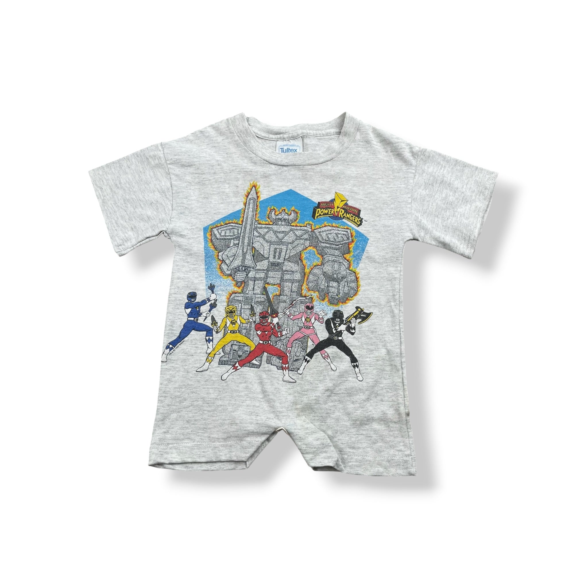 Vintage Mighty Morphin Power Rangers Upcycled Romper 12-18 Mo