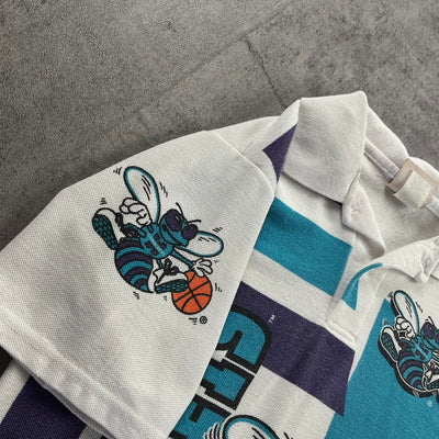 Vintage ‘96 Charlotte Hornets Polo Youth Medium