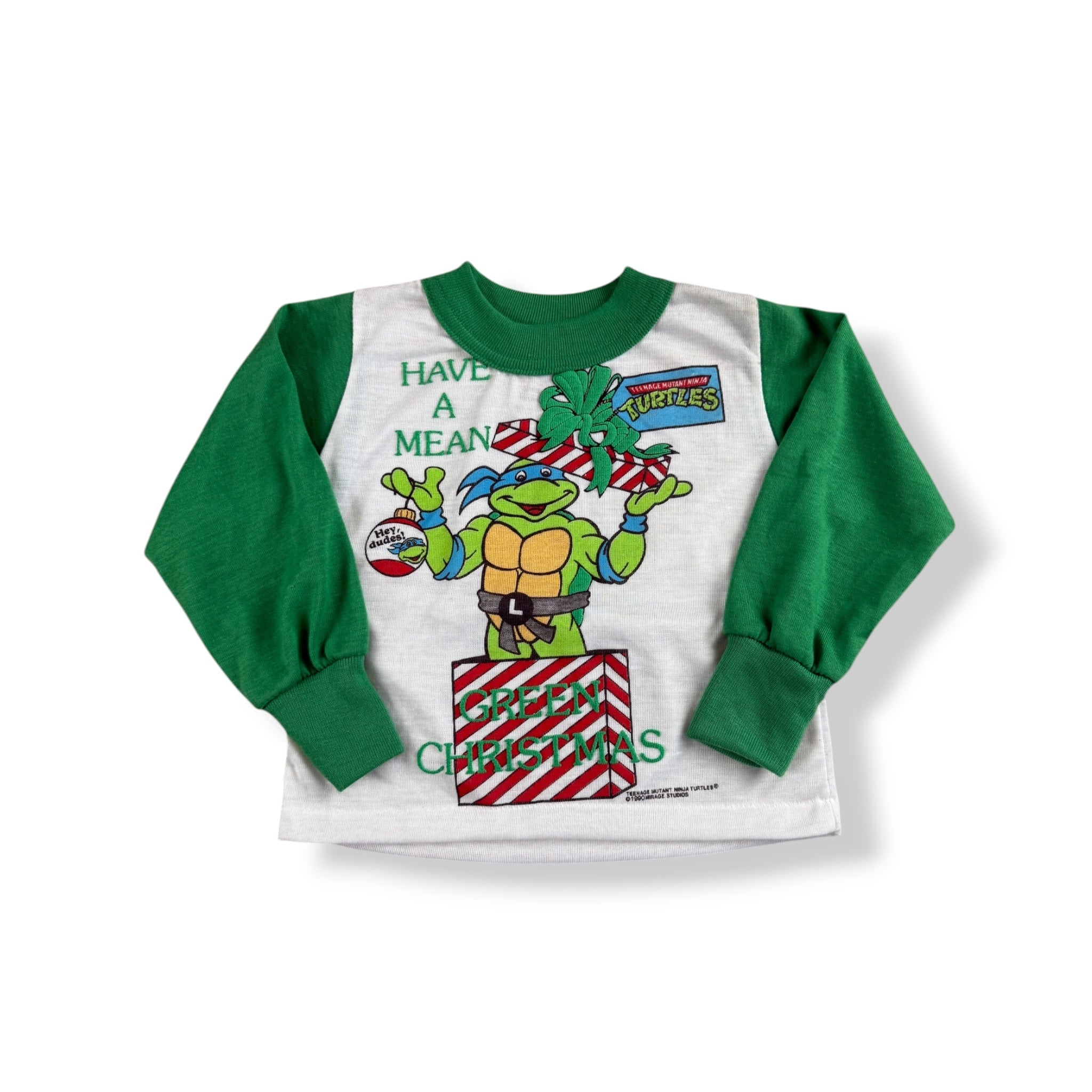 Vintage TMNT Christmas Long Sleeve PJ Top 12 Months
