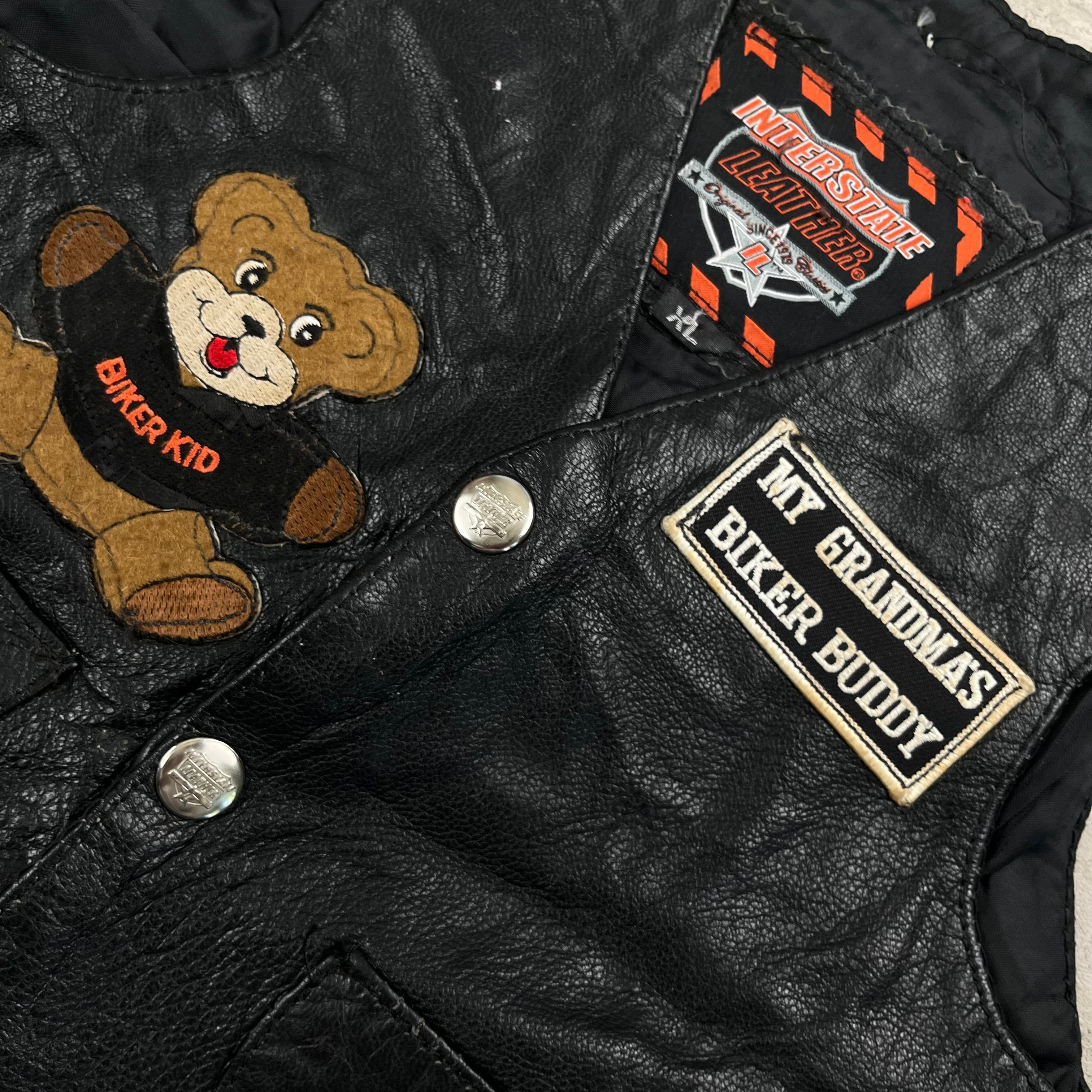 Vintage Teddy Bear Harley Davidson Biker Vest 2T