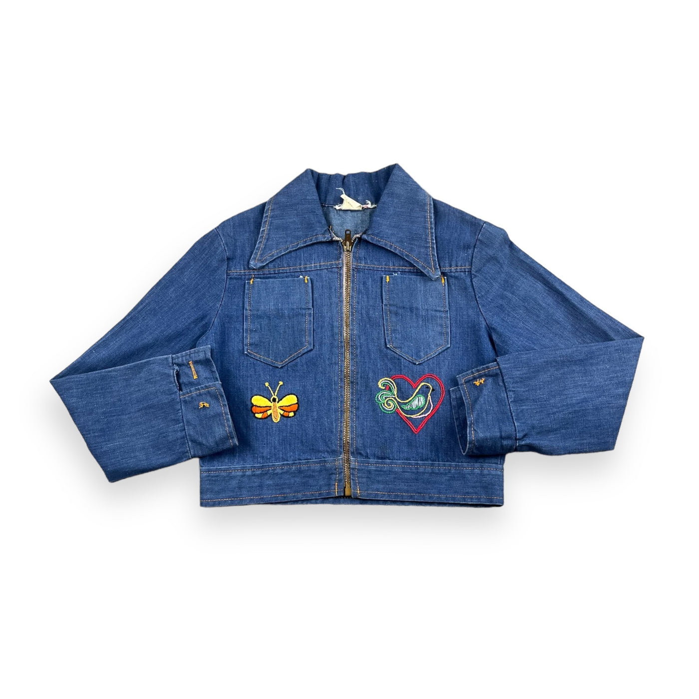 Vintage 70’s Embroidered Denim Jacket 2/3T