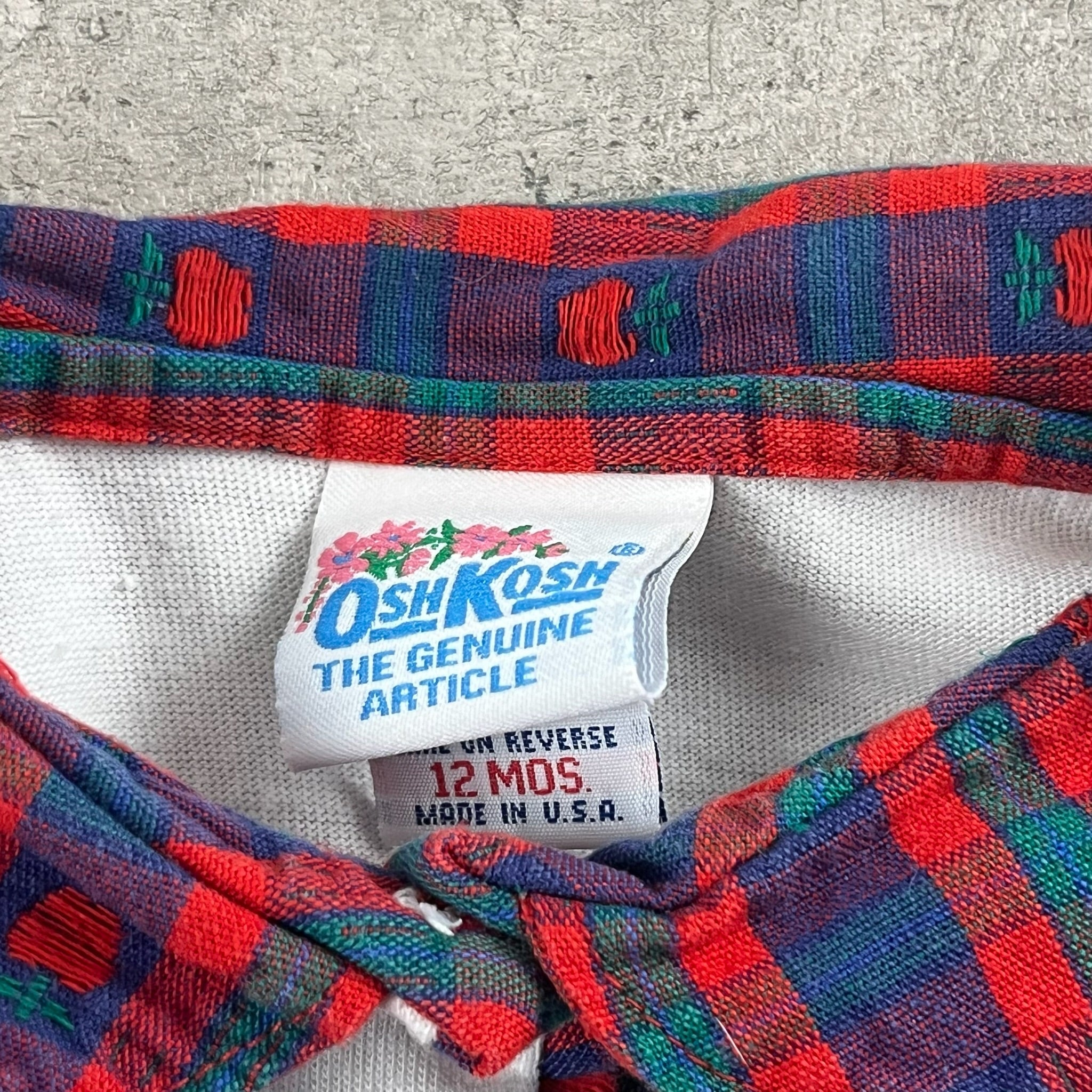 Vintage OshKosh Plaid Dress 12 Months
