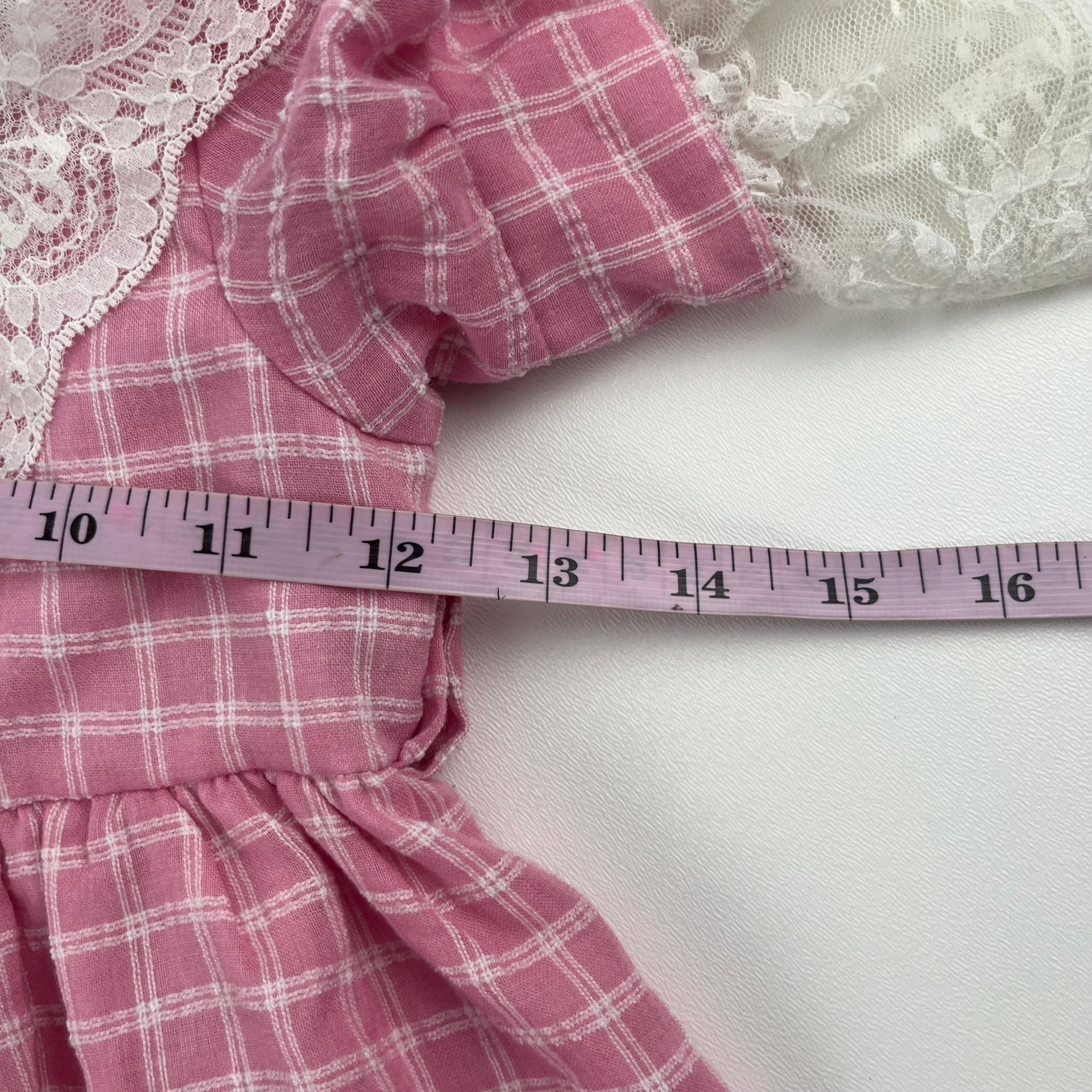 Vintage Chocolate Soup Floral Gingham Dress 6x