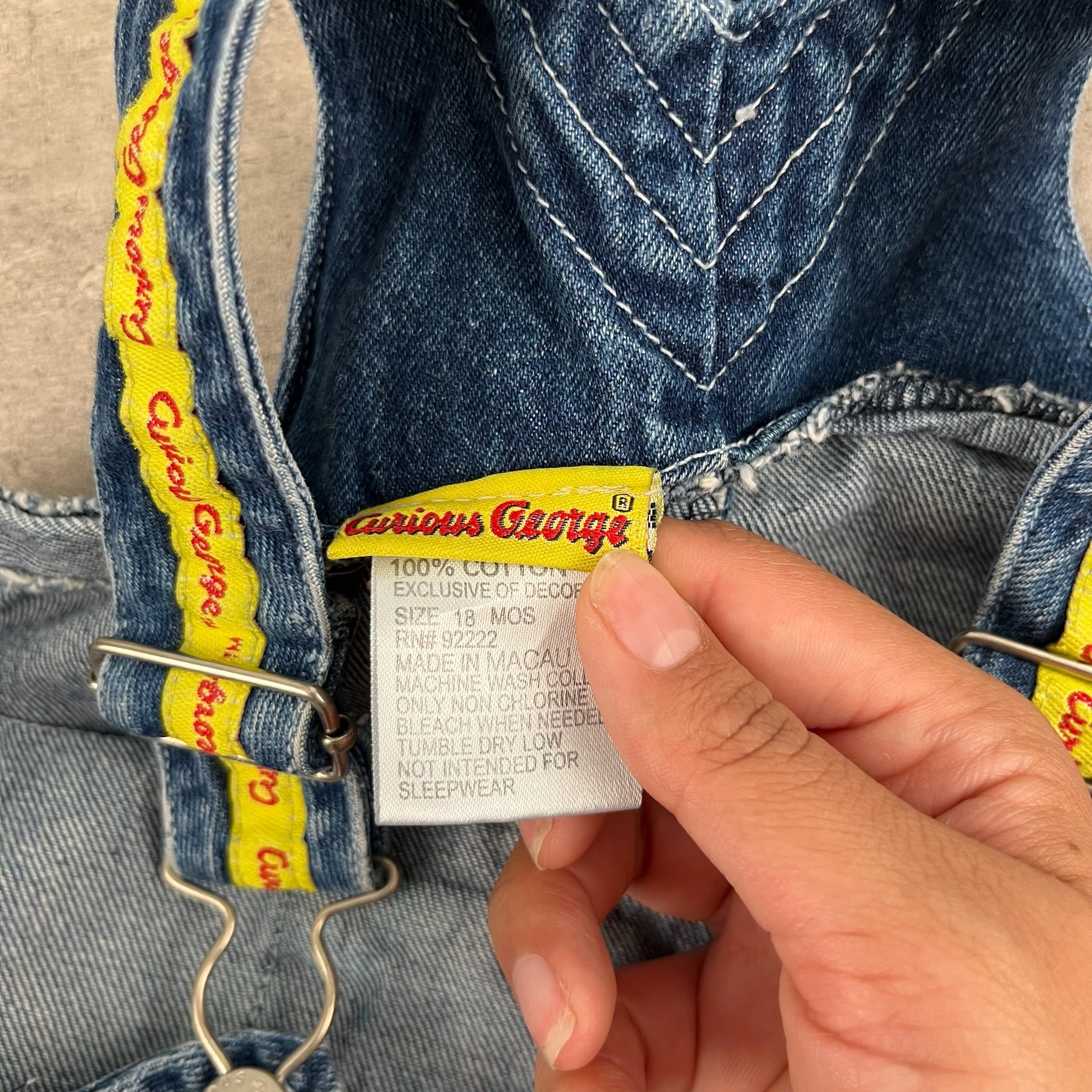 Vintage '98 Curious George Overalls 18 Months
