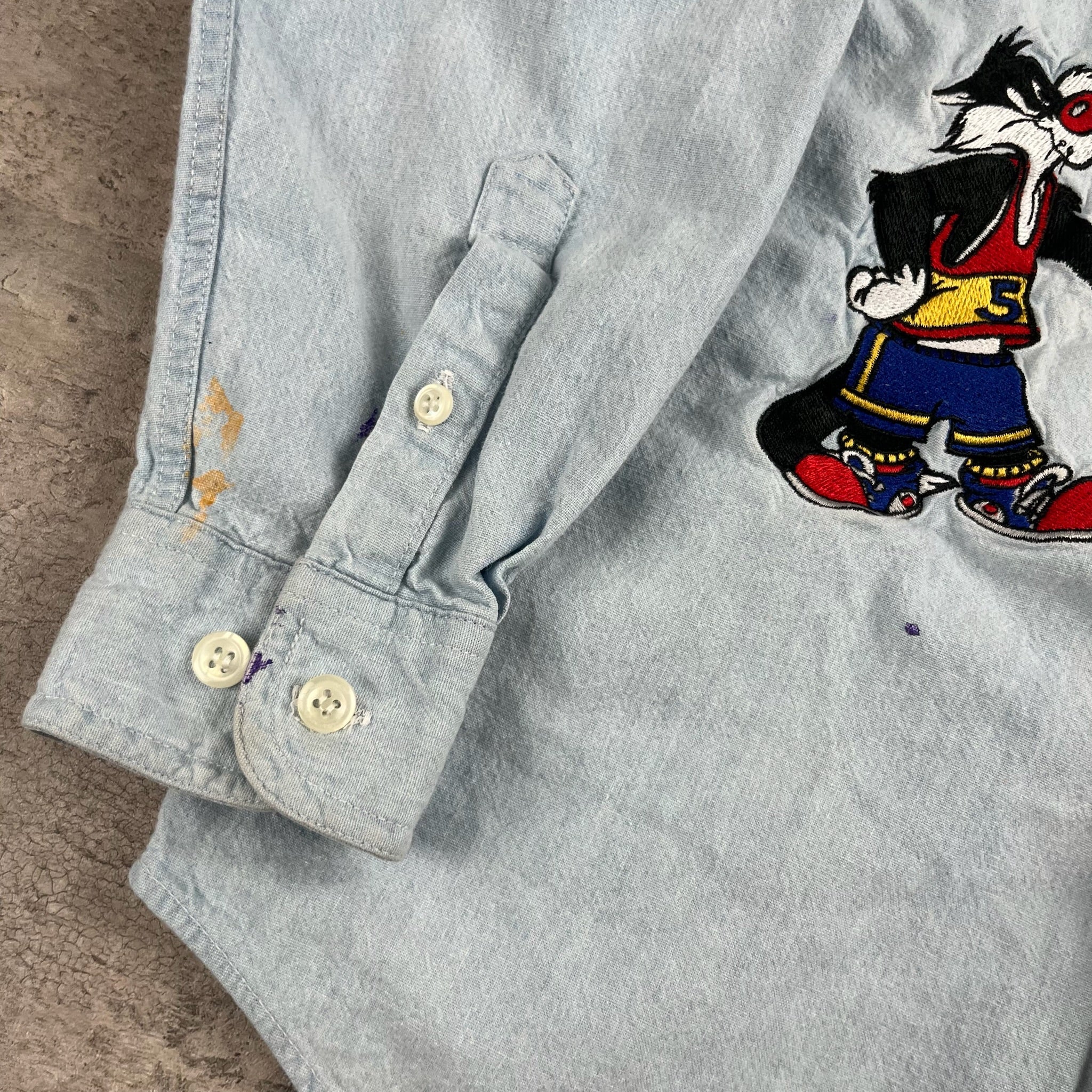 Vintage Looney Tunes Button Up Youth Medium