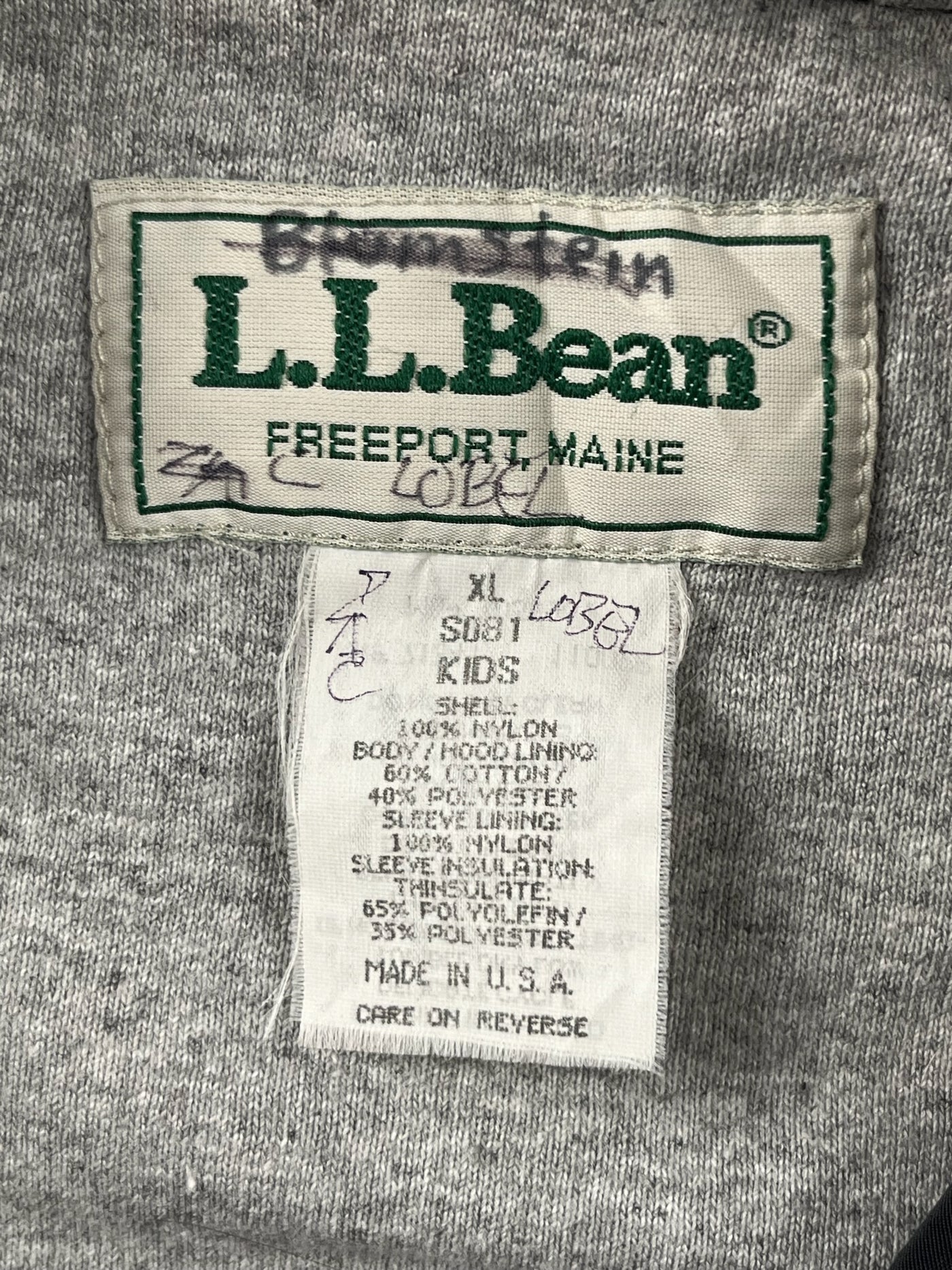 Vintage L.L. Bean Hoodie Jacket Youth Large