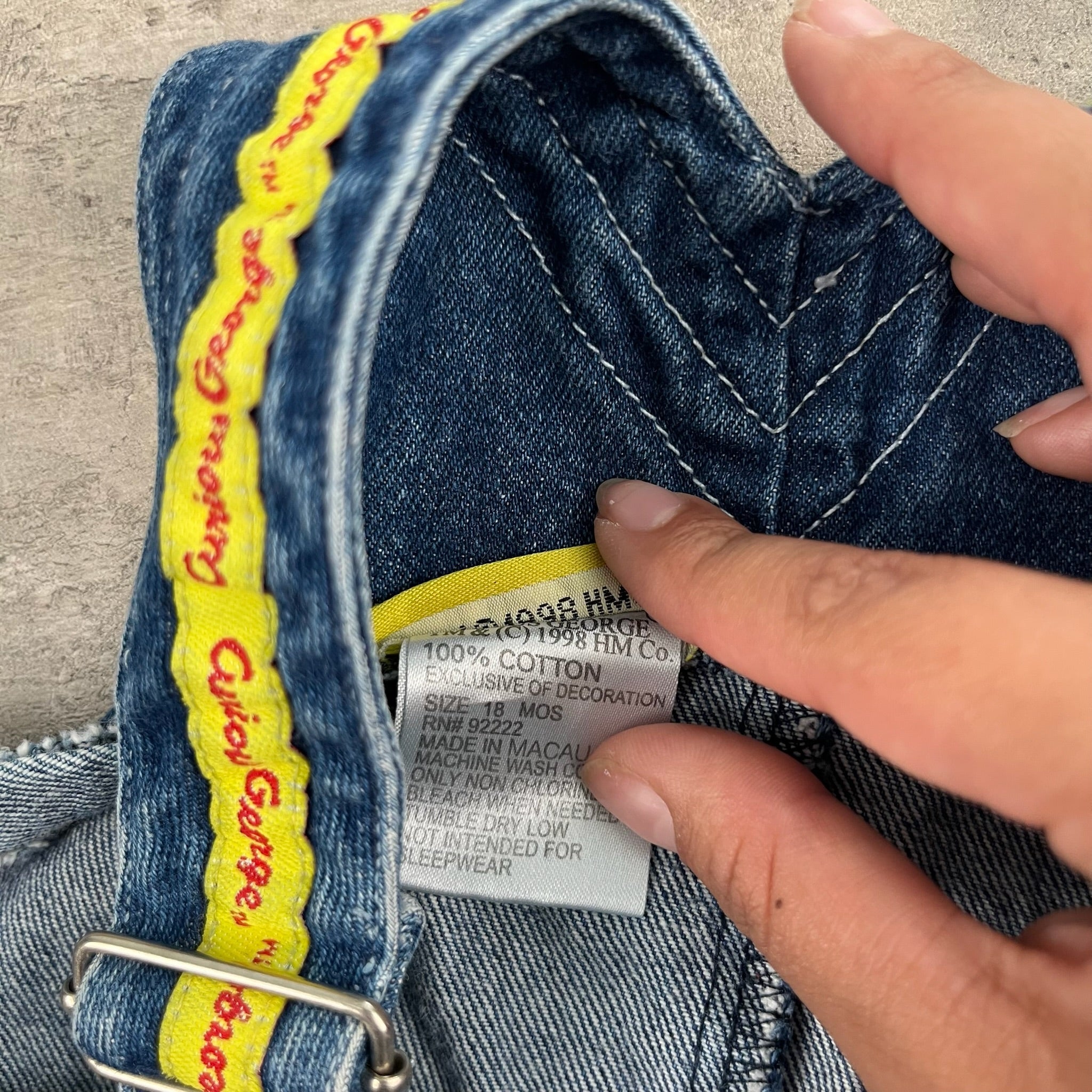 Vintage '98 Curious George Overalls 18 Months