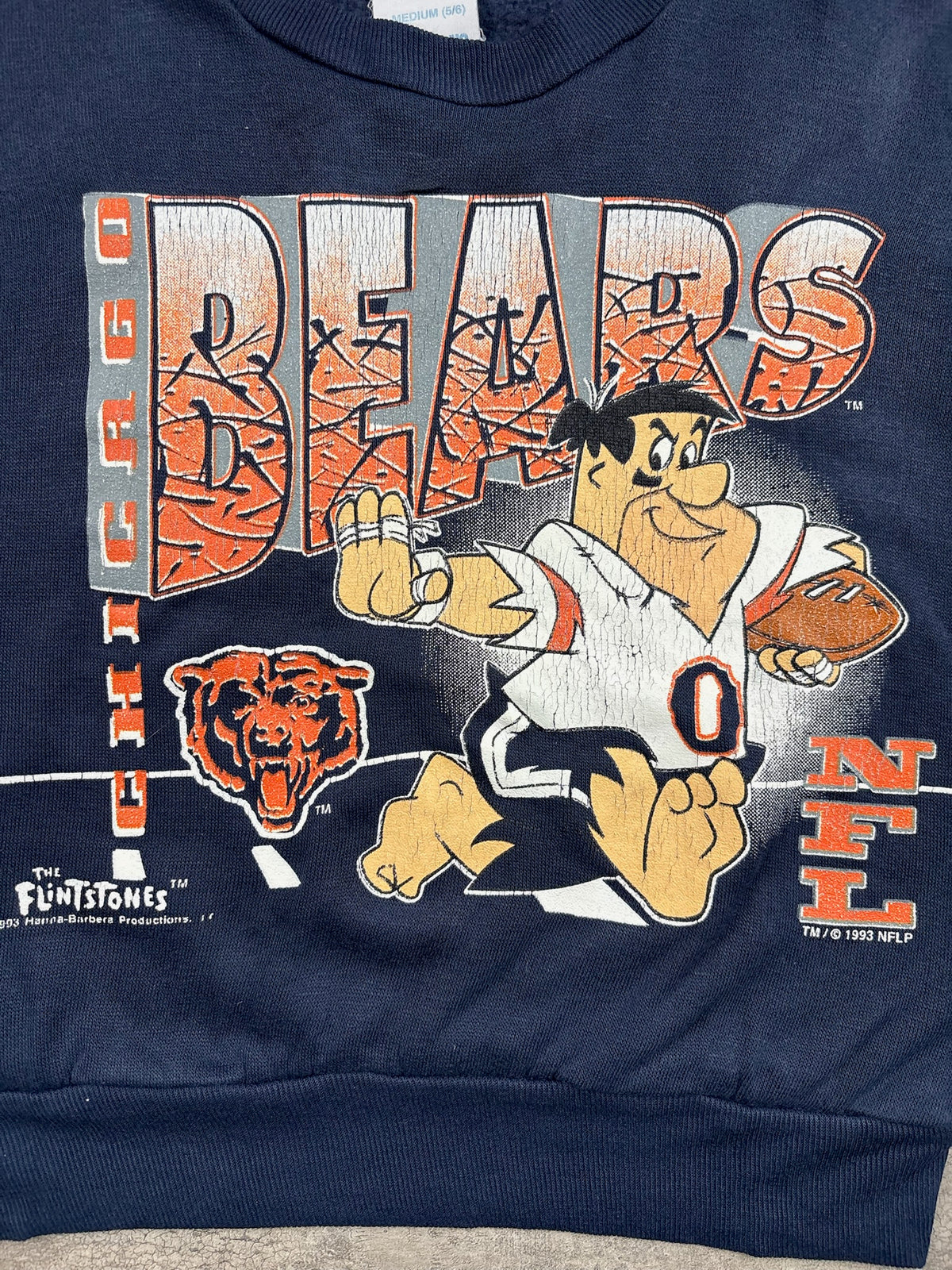 Vintage Flinstones Chicago Bears Crew 3T
