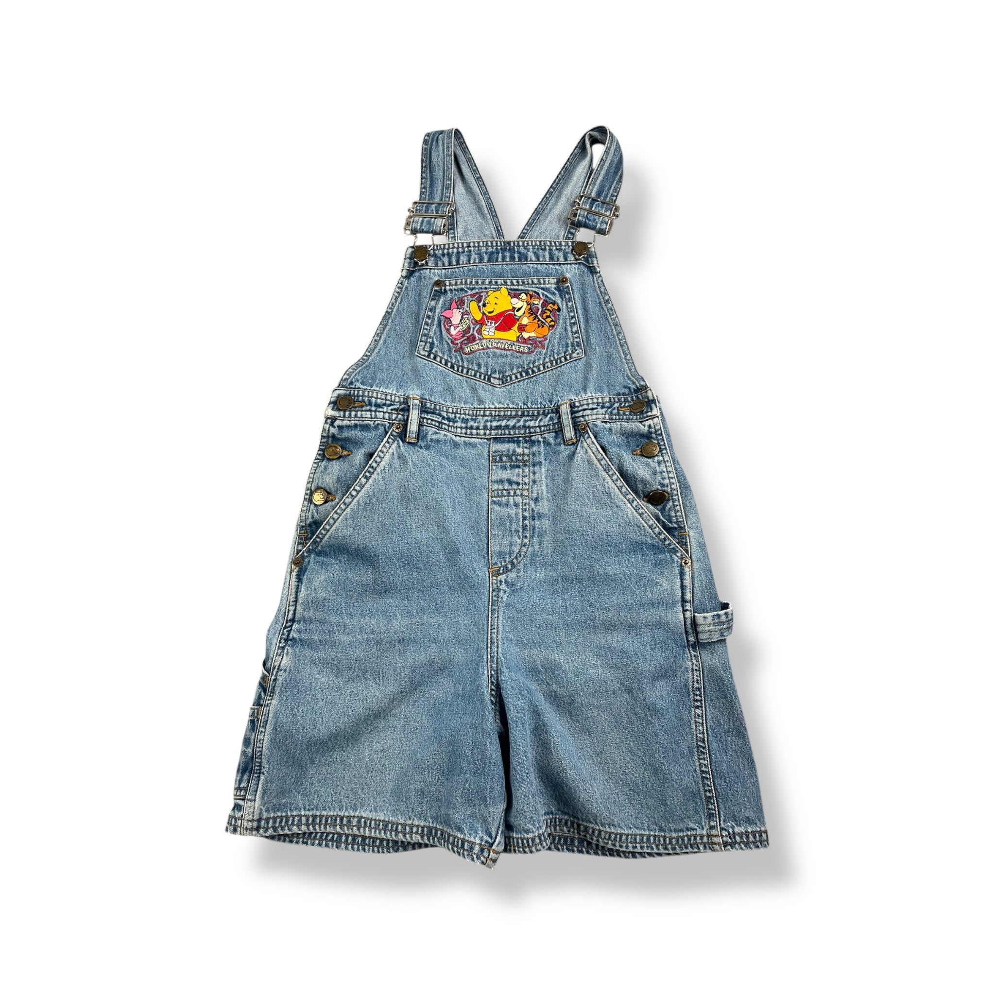 Vintage Winnie The Pooh Denim Shortalls Youth Medium
