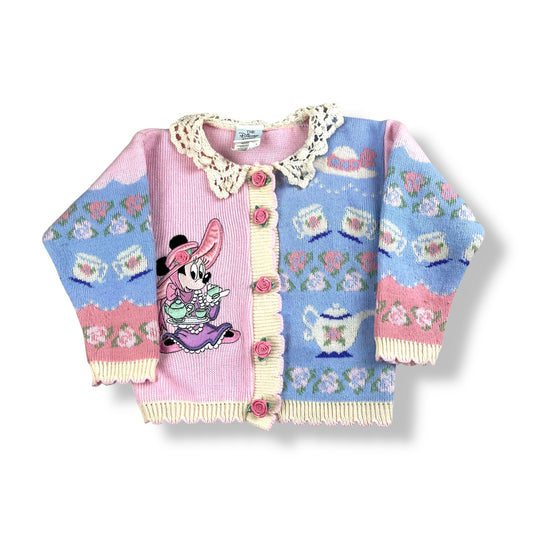 Vintage Minnie Mouse Tea Party Cardigan 2/3T