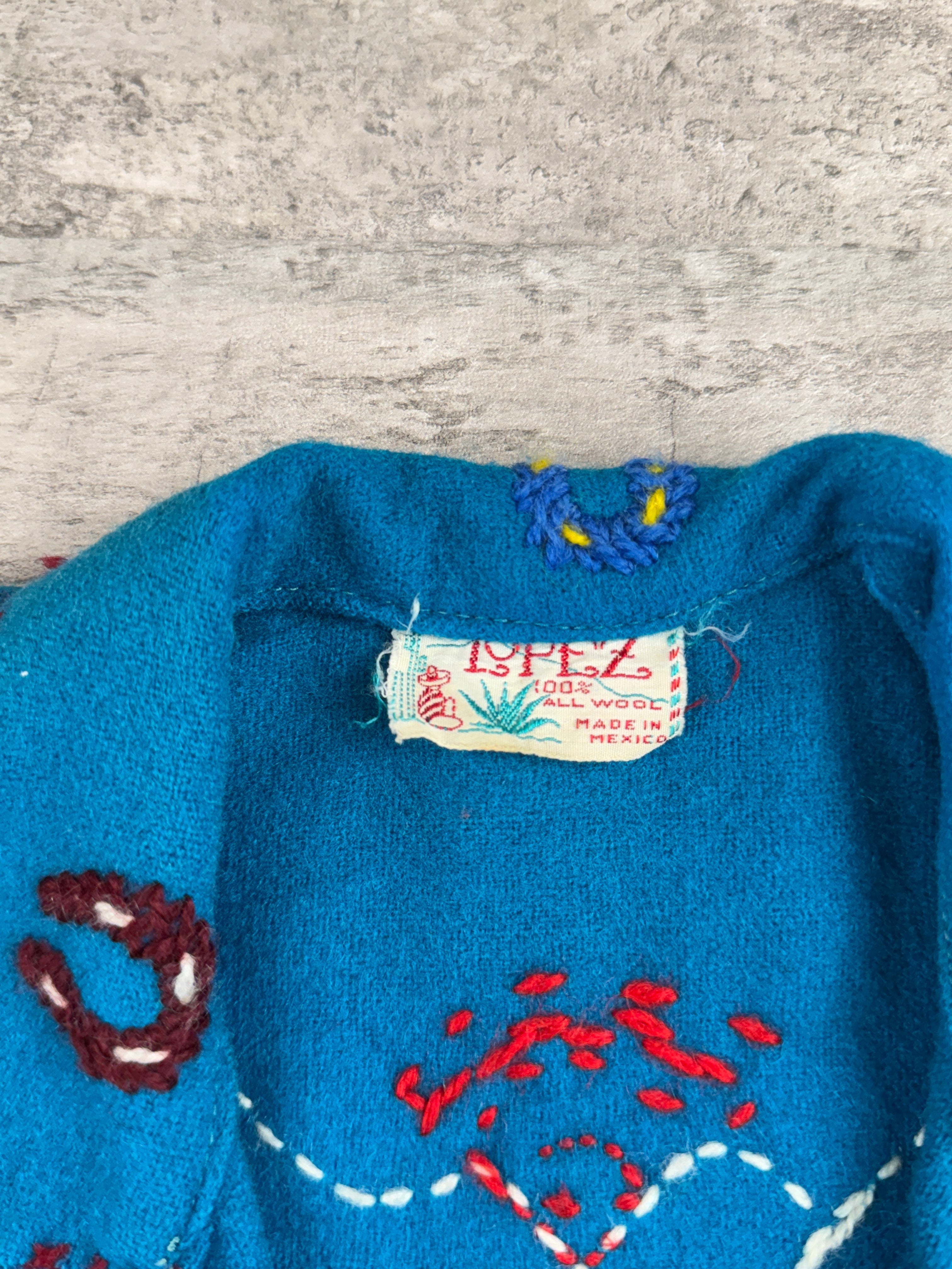 Vintage 50's 60's Mexican Wool Open Jacket 2/3T