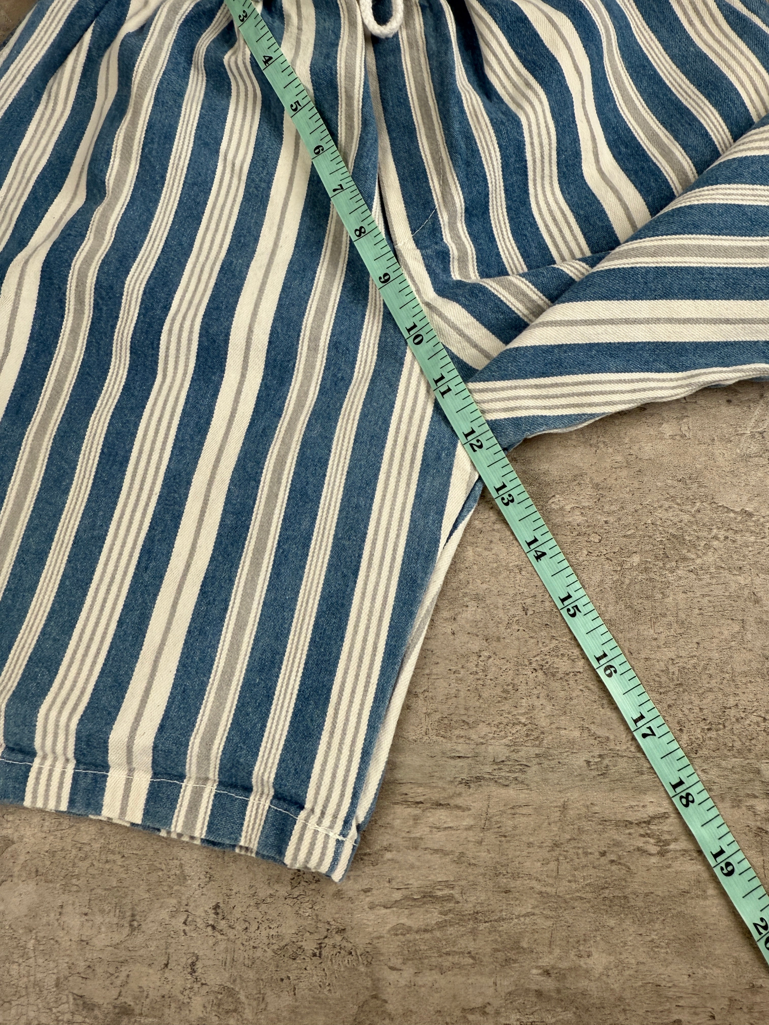 Vintage Striped Denim Pocahontas Shorts 8-10