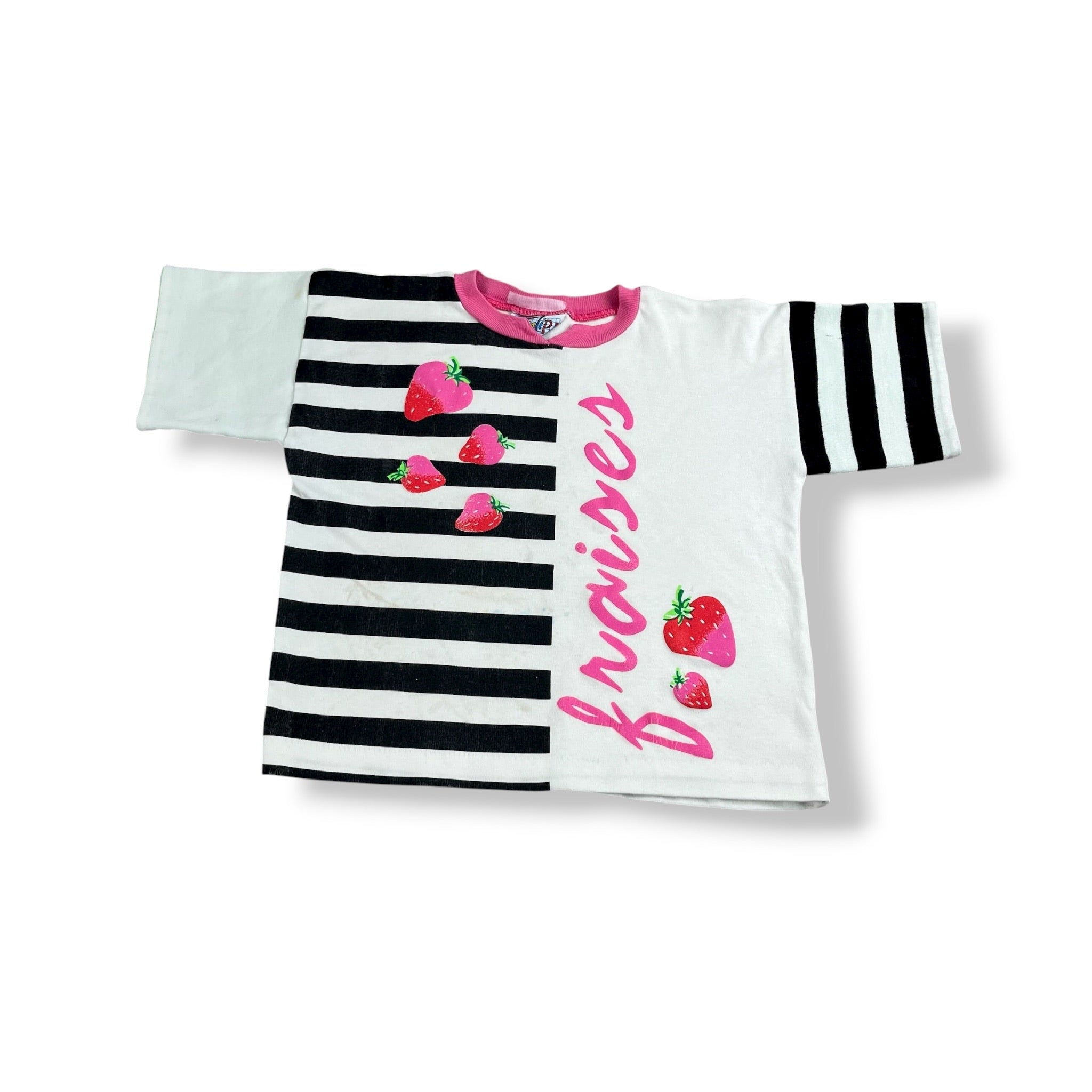 Vintage Striped Strawberry Shirt 3T