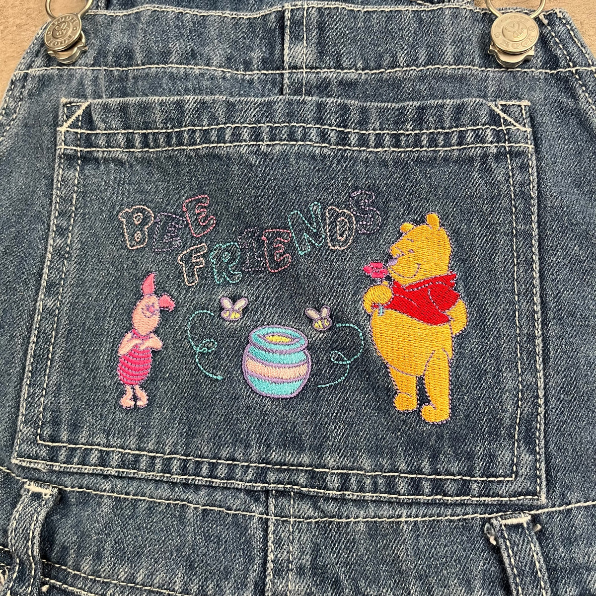 Vintage Pooh Shortalls 10-12