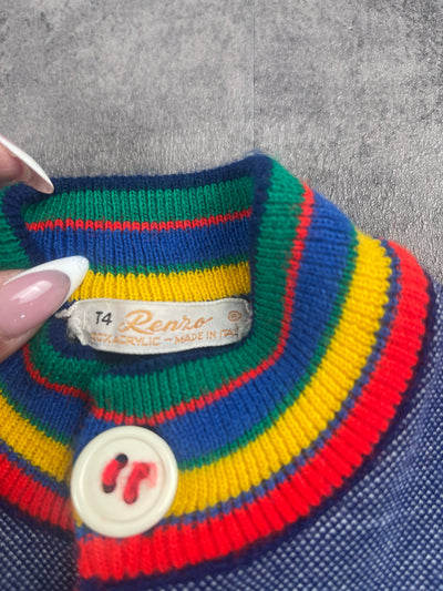 Vintage 70’s Rainbow Cardigan Sweater 18 Months