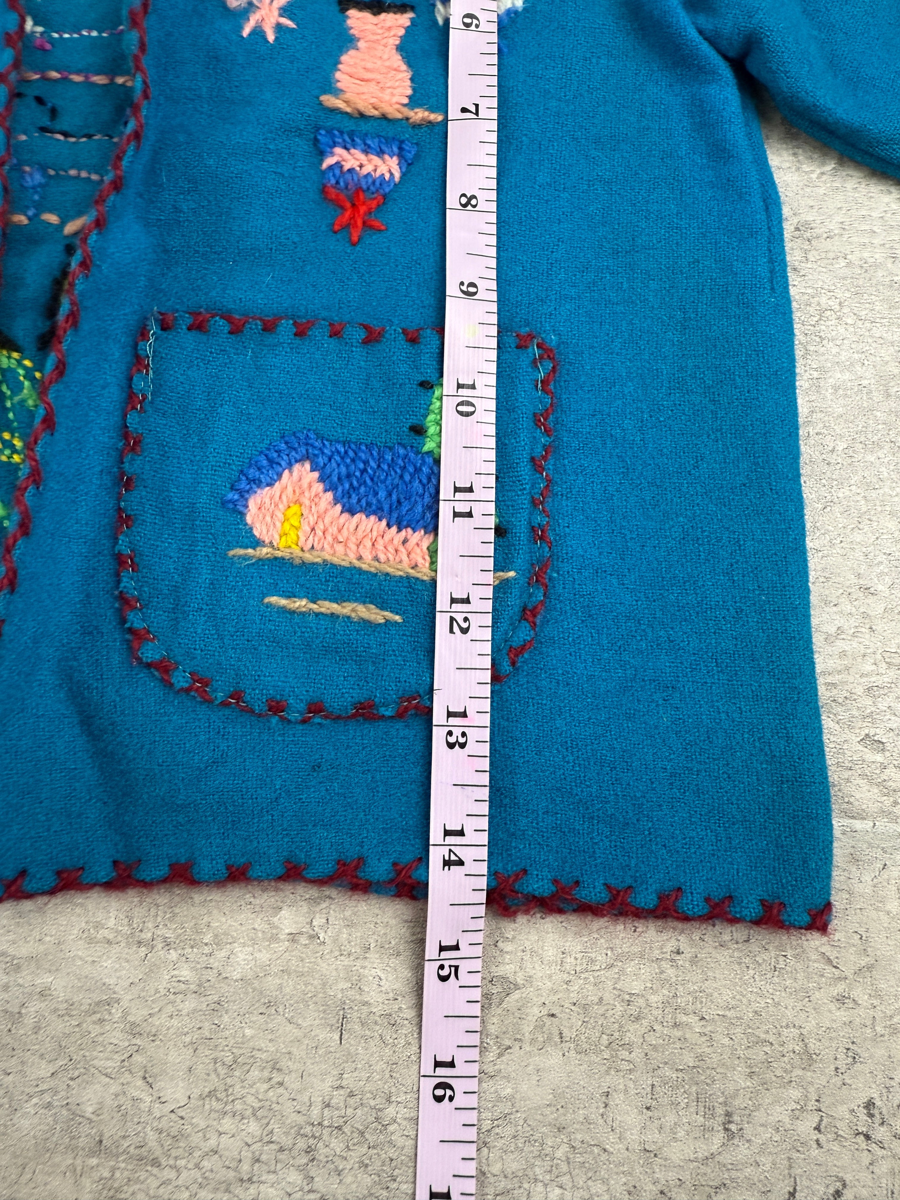 Vintage 50's 60's Mexican Wool Open Jacket 2/3T