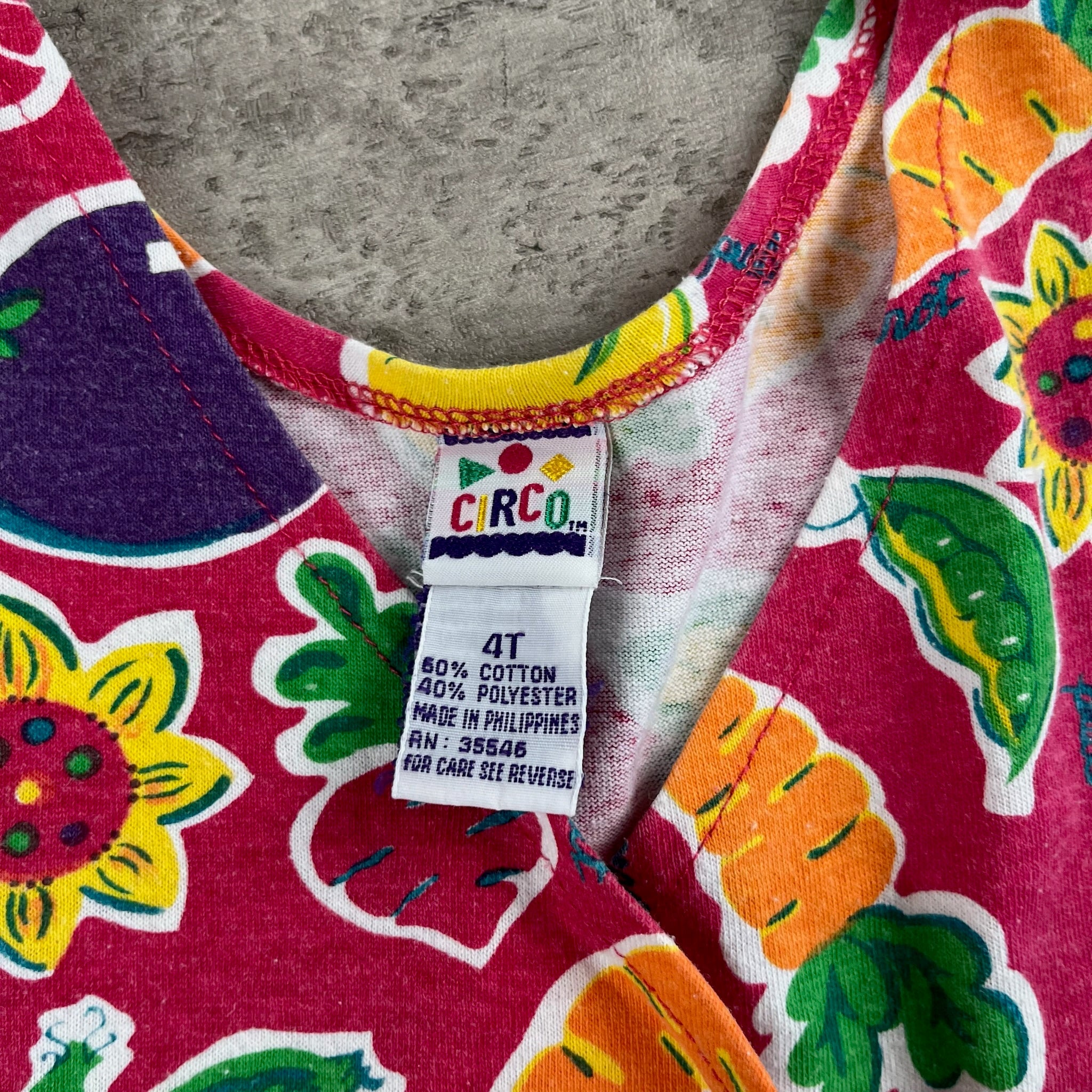 Vintage Circo Fruit AOP Dress 3/4T