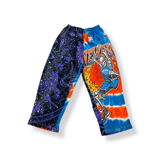 Upcycled New York Knicks Cotton Bottoms By RCNSTRCT 6-8