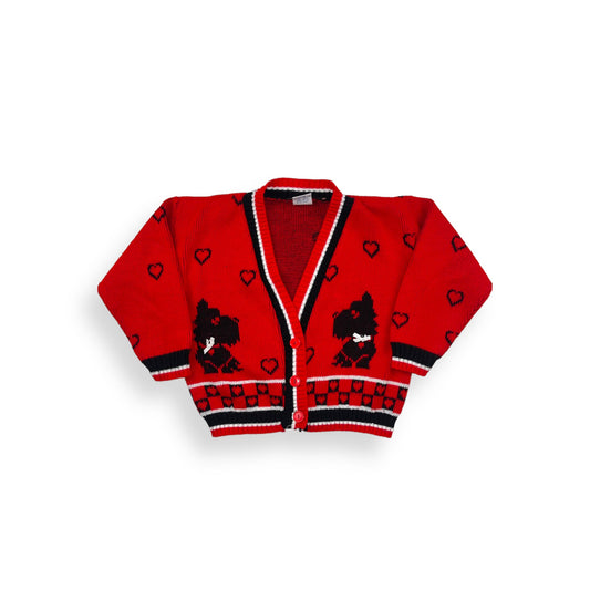 Vintage Scottish Terrier Knit Cardigan 3T