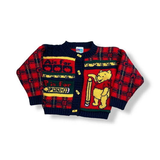 Vintage Winnie The Pooh Knit Cardigan 12-18 Months