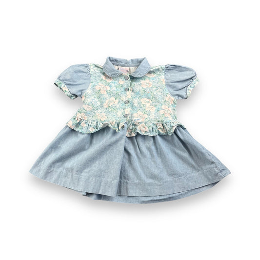 Vintage Guess Floral Denim Dress 24 Months